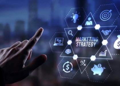 Hand interacting with digital marketing strategy interface—illustrating data-driven targeting and Google Ads policy updates