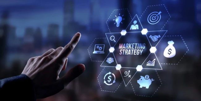 Hand interacting with digital marketing strategy interface—illustrating data-driven targeting and Google Ads policy updates