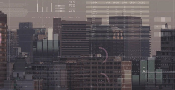 Downtown Boise skyline with digital marketing and SEO analytics overlay representing local business growth strategy.