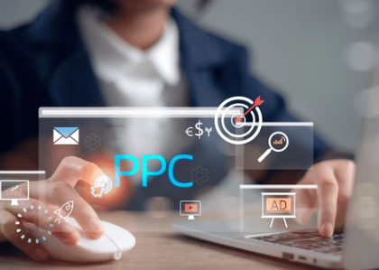 Business professional optimizing PPC and SEO strategy using digital tools for Boise keyword research and ad targeting.