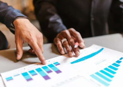 Business team reviewing SEO performance data charts – visualizing results from Boise SEO strategy