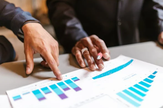 Business team reviewing SEO performance data charts – visualizing results from Boise SEO strategy