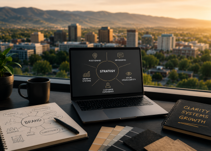 Boise brand strategy workspace with marketing systems and business growth planning.