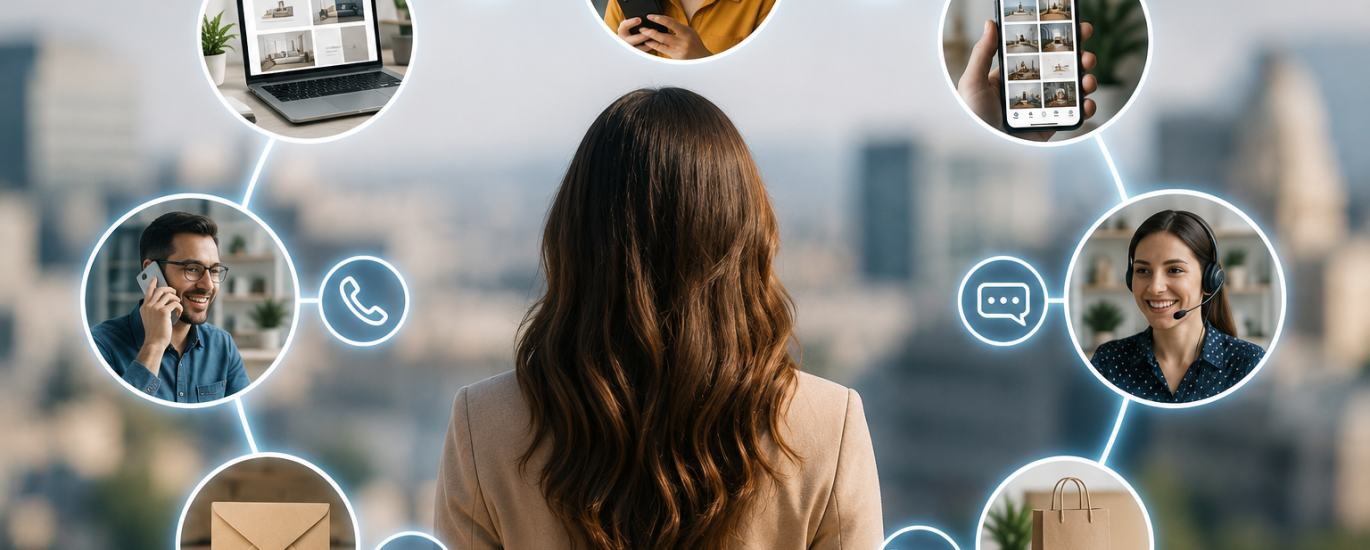 Business professional delivering a seamless customer experience across digital channels