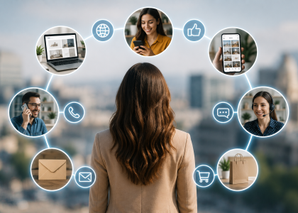 Business professional delivering a seamless customer experience across digital channels