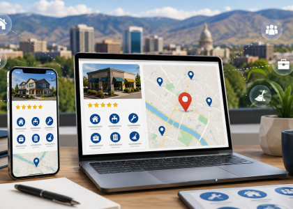 Local business services displayed across Google Maps and search.