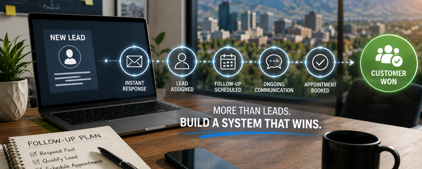 Automated lead follow-up system guiding Boise business leads toward booked customers.