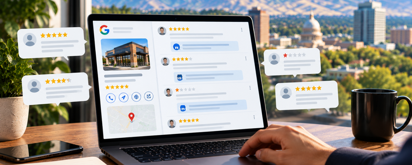 Boise business managing and responding to Google reviews to strengthen local customer trust.