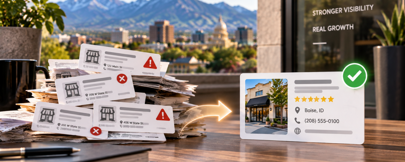 Duplicate Boise business listings being consolidated into one accurate local business profile.